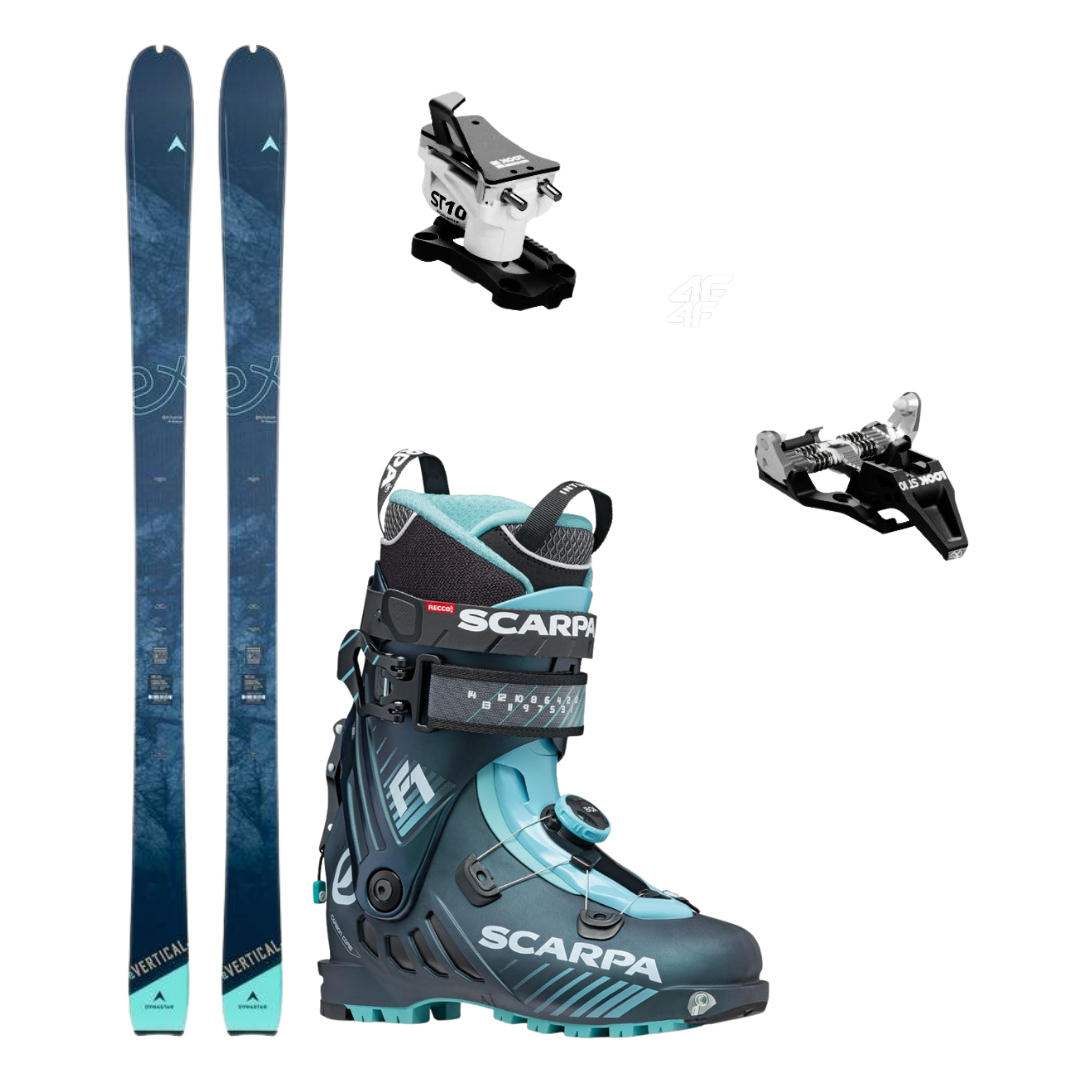 KIT SKI - Skis Dynastar E-Vertical Open + chaussures de ski aquatique Scarpa F1 wmn anthracite + fixations Skialp Look ST 10 Black/White